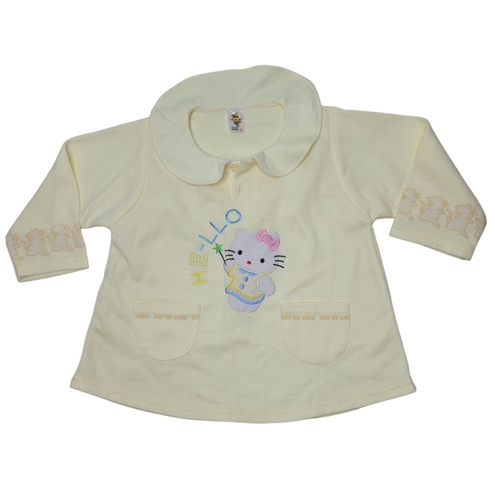 hello kitty yellow collared smock shirt size 6